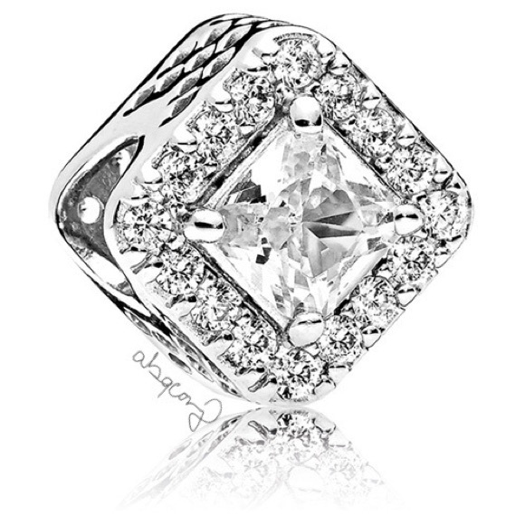 EUC Pandora 796206CZ Sterling Silver Geometric Radiance Charm w/ Clear Zirconia - Picture 1 of 8